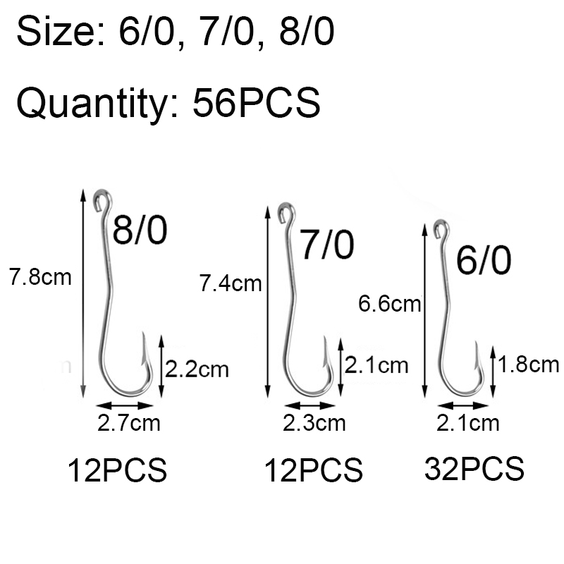스테인리스 스틸 긴 생크 낚시 후크, 날카로운 오프셋  - Fishing Hook Assortment 리뷰 및 가격