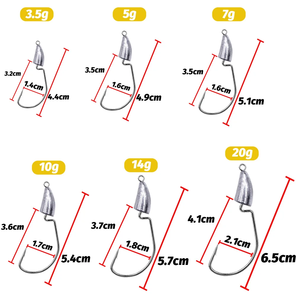 10개 금속 지그 헤드 웜 훅 3.5g 7g 10g 2 - Fishing Hook Assortment 리뷰 및 가격