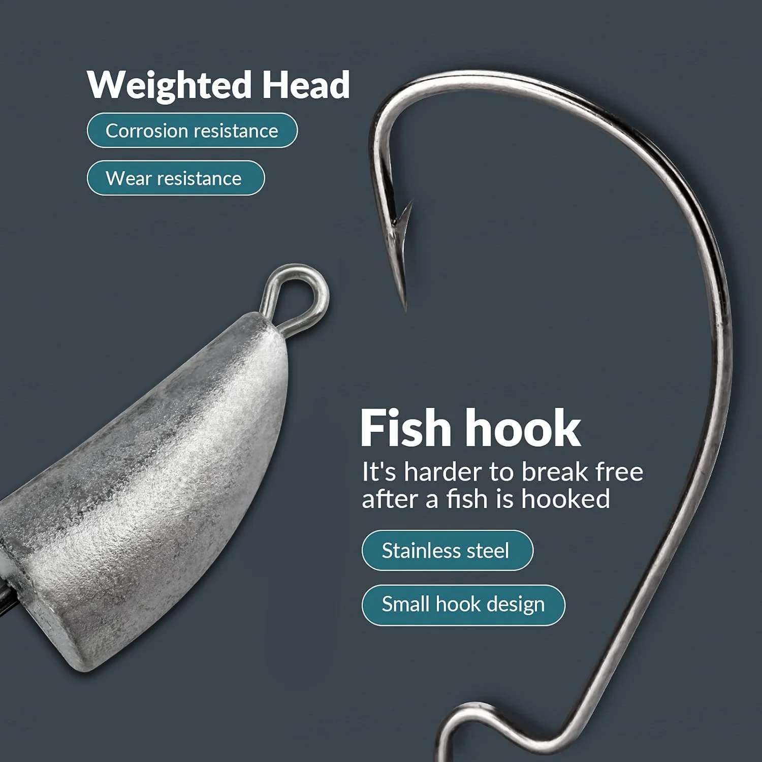 10개 금속 지그 헤드 웜 훅 3.5g 7g 10g 2 - Fishing Hook Assortment 리뷰 및 가격
